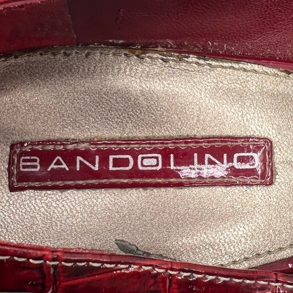Bandolino Red Patent Square Toe Kitten Heels Size 9 1/2 Women’s - Picture 2 of 10